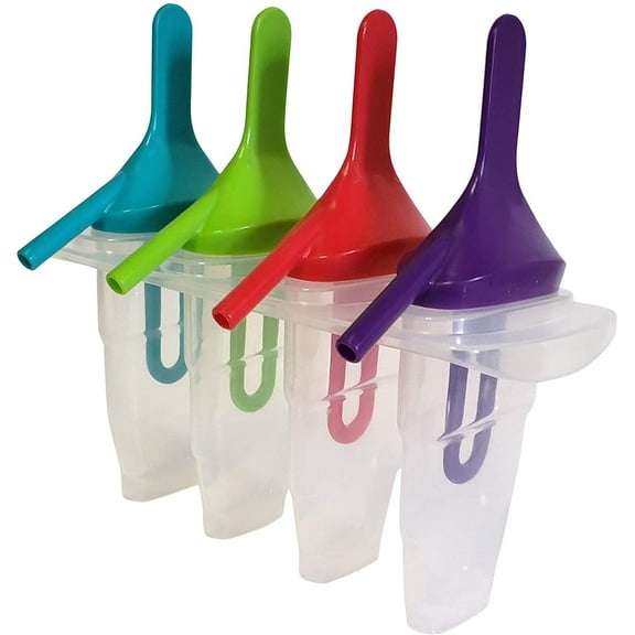 Dependable Industries Inc. Essentials Ice Lolly Pop Mold Popsicle Maker with Straw MakesJust Pop In The Freezer for Healthy Snacks Cocktails Yogurt