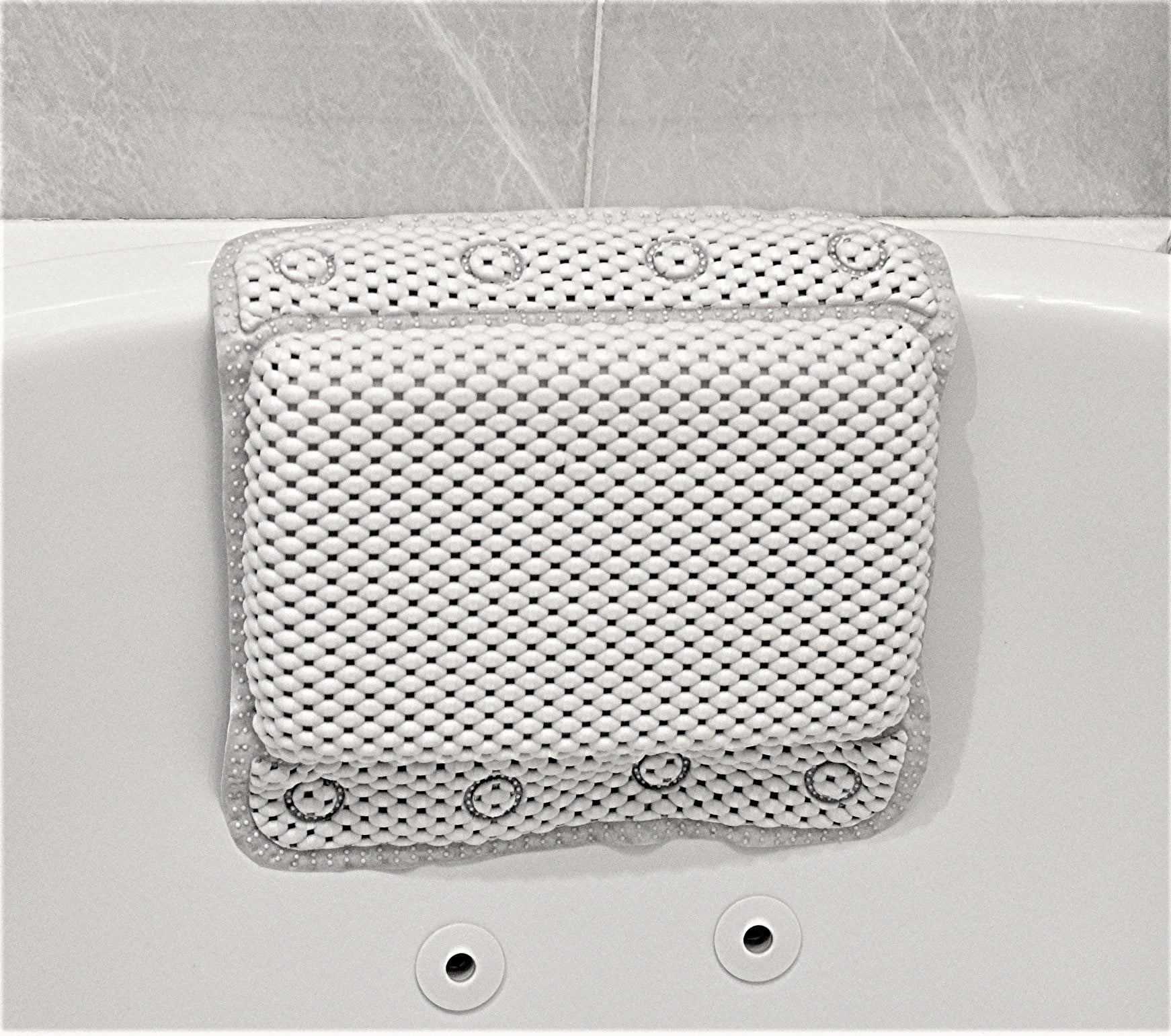 Luxurious White Foam Spa Bath Pillow with Suction Cups