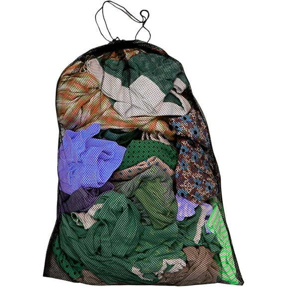 Dependable Industries Inc. Essentials Multi Purpose Jumbo 40" x 30" Mesh Drawstring Laundry Bag Holds Wet or Dry Clothes Storage Sporting Goods and Toys