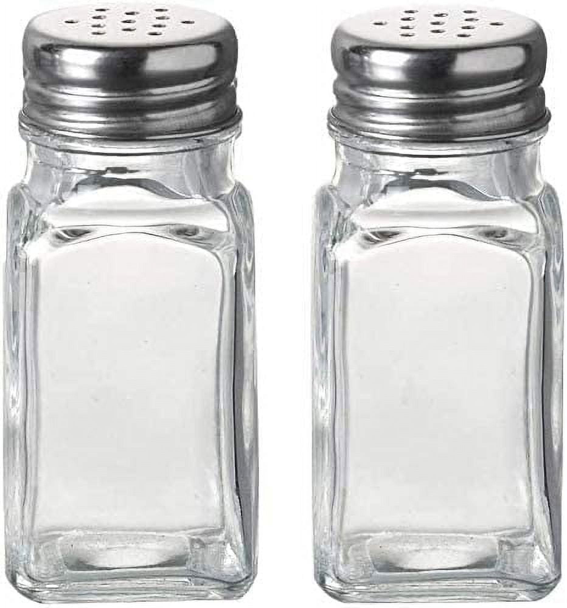 Dependable Industries Salt and Pepper Shaker Set, Clear Glass, 2