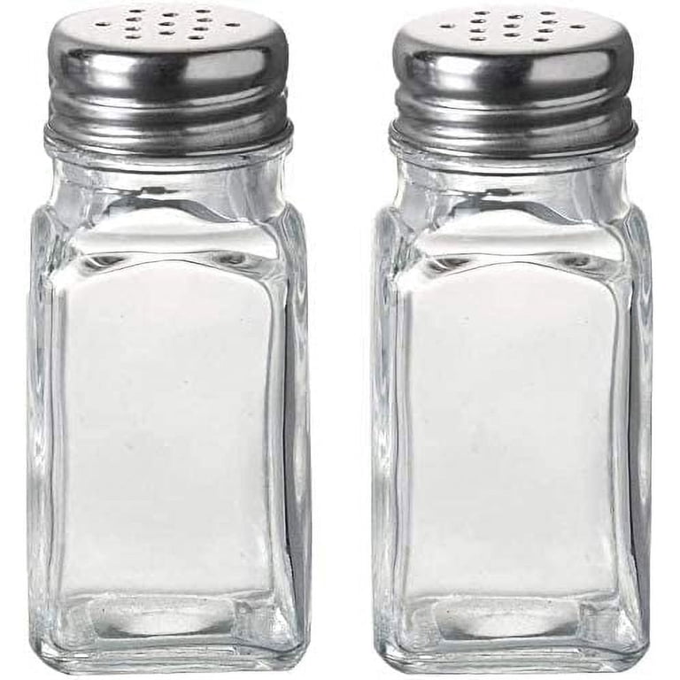 Dependable Industries Salt and Pepper Shaker Set, Clear Glass, 2