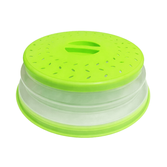 Collapsible Silicone Microwave Splatter Cover – Reusable Food Cover, Dishwasher Safe, Green