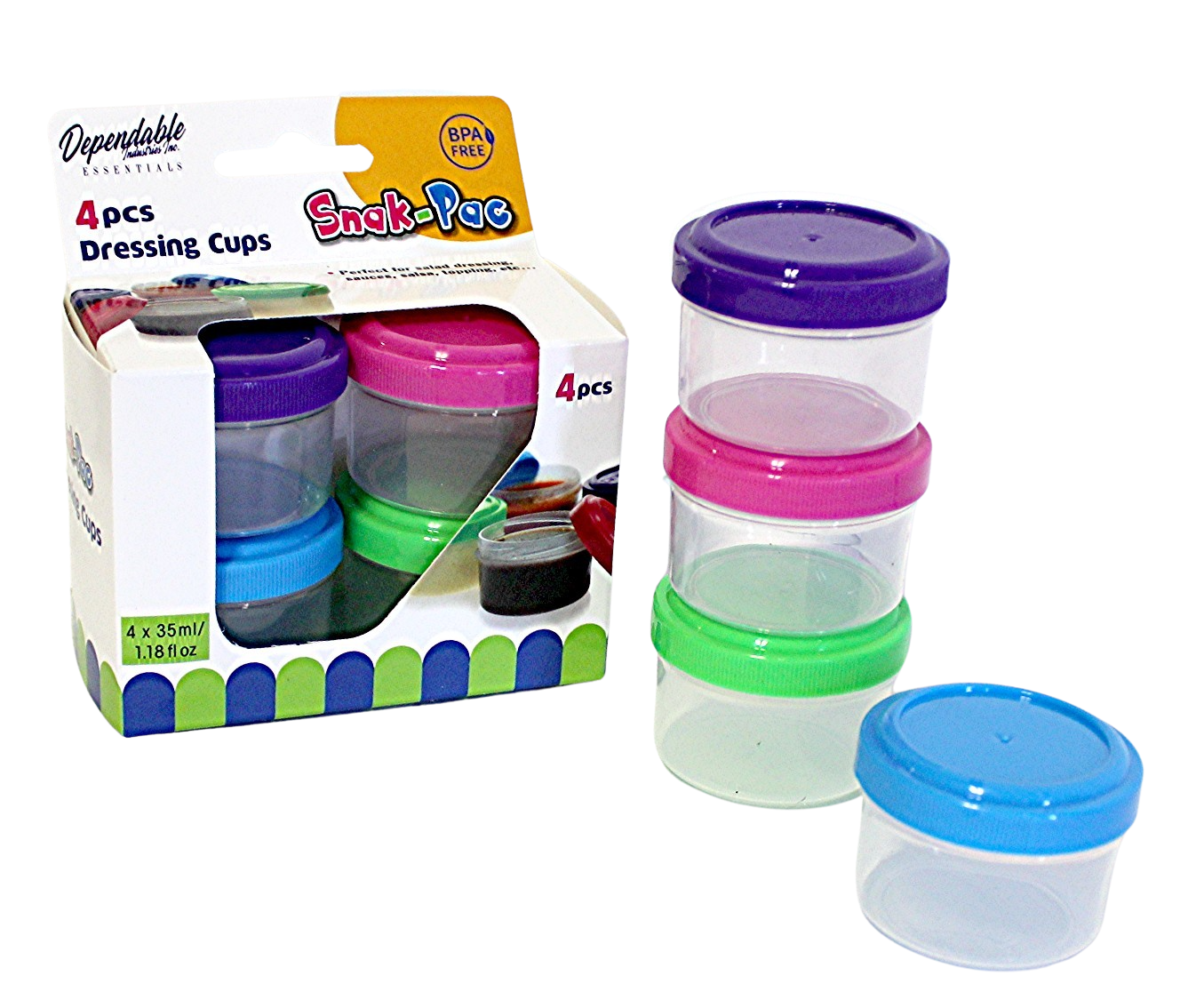 Kitchen Storage Container Salad Dressing to Go Pot Cup Dipping Sauce Safe 4  Pack