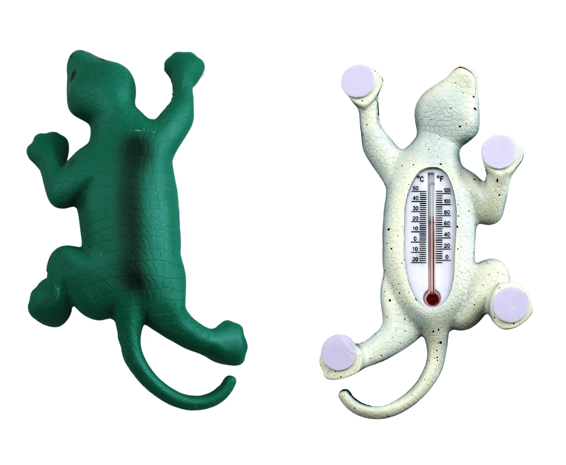 Dependable Industries Lizard Gecko Green Outdoor Window Thermometer Self Adhesive Sticks to Window Or Glass Door 6.5" Long