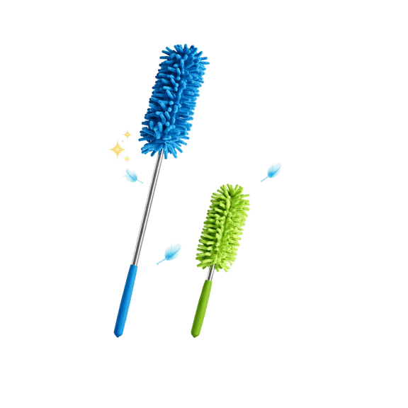 2-Pack Long Reach Telescopic Microfiber Duster, Extendable to 29.5", Retractable Cleaning Tool for Home & Auto Dependable Industries