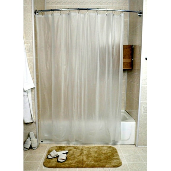 Dependable Industries Magnetized Shower Curtain Liner 70" x 72" Reinforced With Metal Grommets (Clear Frosted)