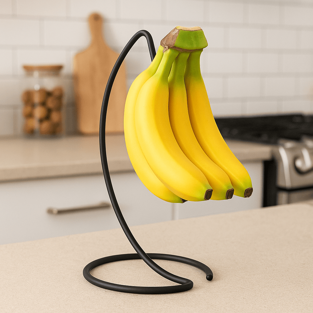 Dependable Industries Matte Black Banana Stand Holder for Even