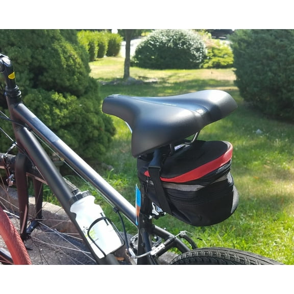 Dependable Industries Medium Size Vinyl Clutch Bike Saddle Bag Bicycle Bag Storage Cycling Expandable Zippered