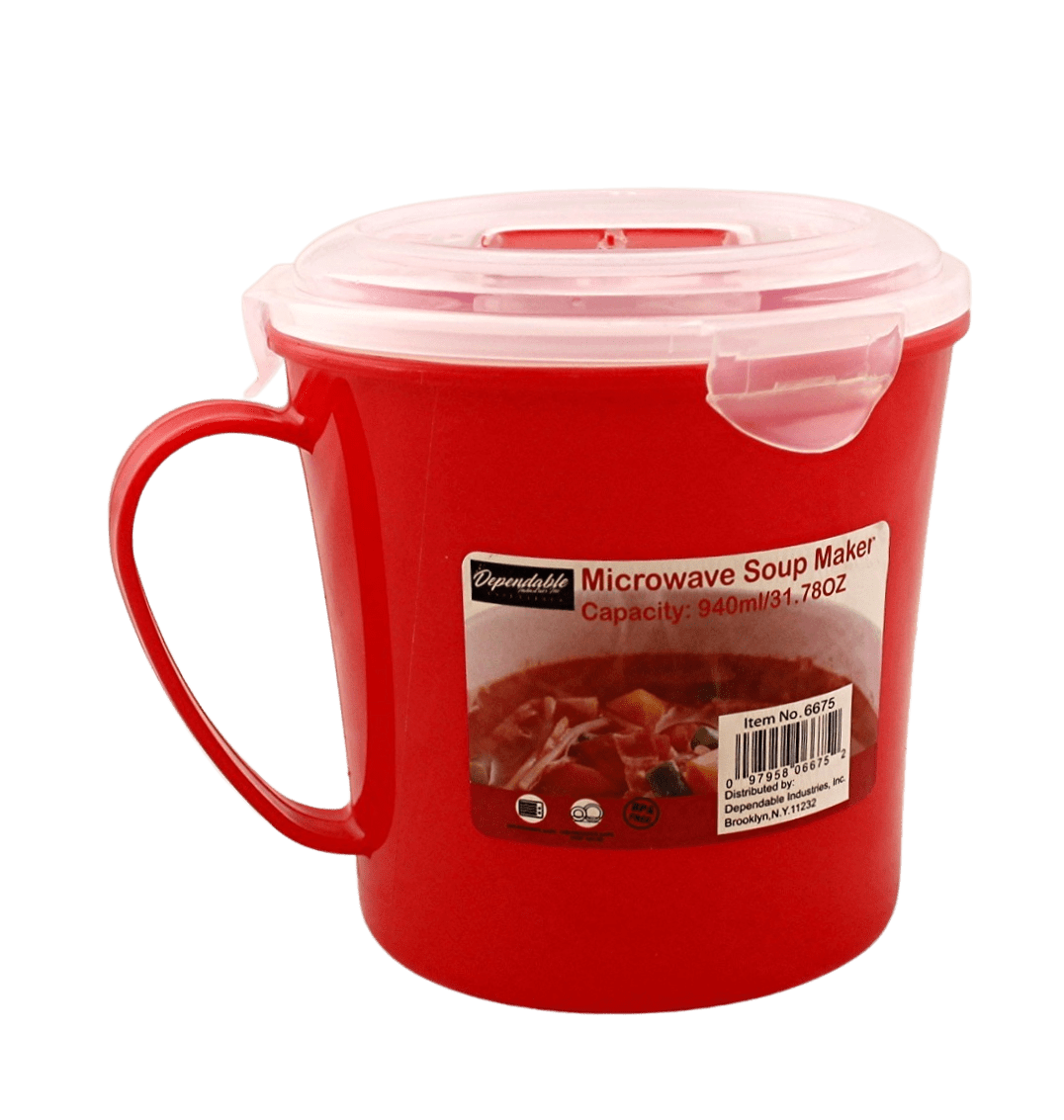 Dependable Industries Microwave Soup and Stew Maker Mug Noodles Steamer