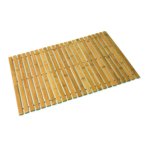 Dependable Industries Natural Bamboo Non-Slip Waterproof Bathmat Shower Mat Kitchen Office 23.25" x 15.75"