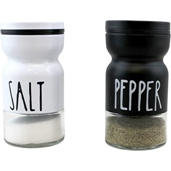 Dependable Industries Salt and Pepper Shaker Set  Adjustable Pour Holes For All Types of Salts and Pepper