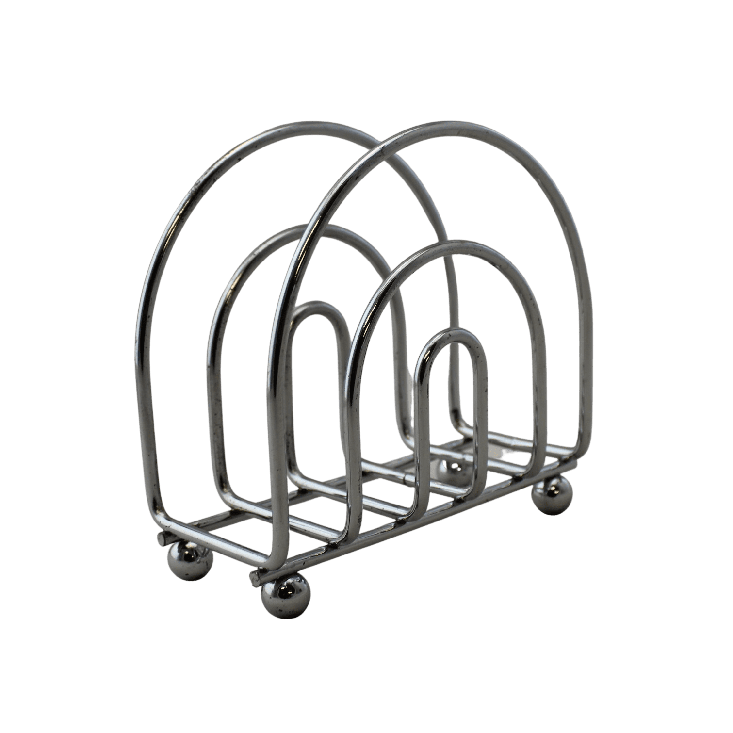 Chrome Metal Napkin Holder with Raised Ball Base