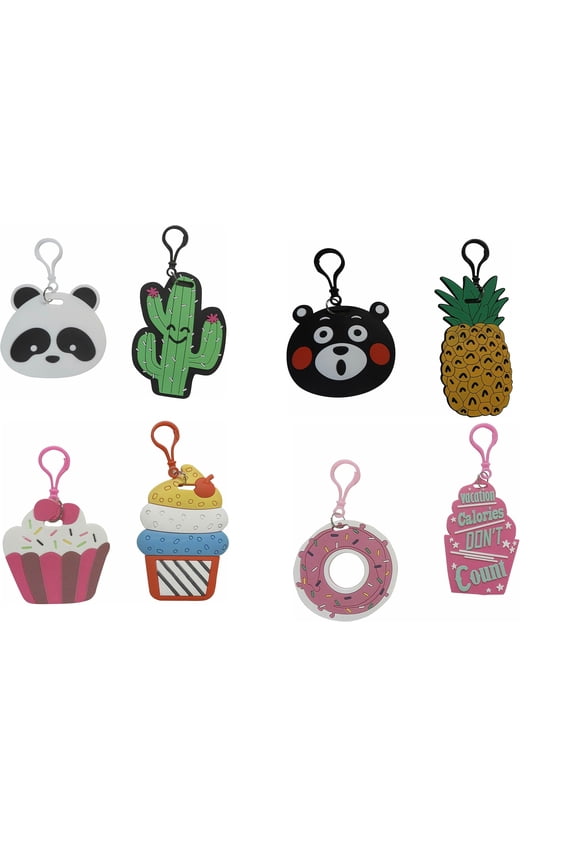 Industries Set of 12 Soft PVC Assortment School Bags Knapsack Name Tag