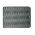 thumbnail image 1 of Dependable Industries Silicone Drying Mat, 16"x12" - Grooved Design, Heat-Resistant, Non-Slip, BPA-Free - For Dishes, Cutlery, Pots, Pans (Gray), 1 of 5