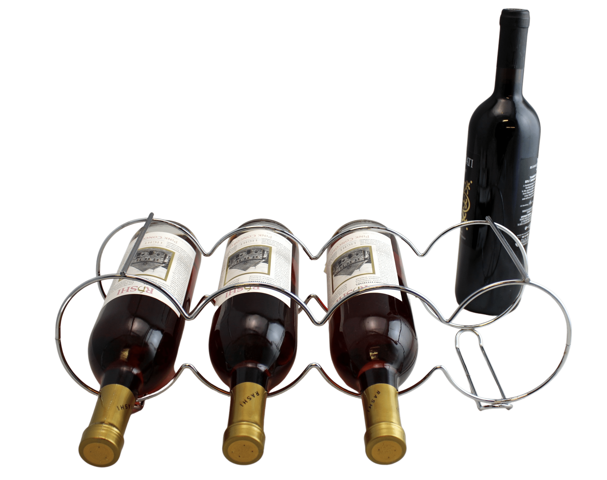 Dependable Industries Silver Chrome Stackable Table Top Wine Rack Each ...