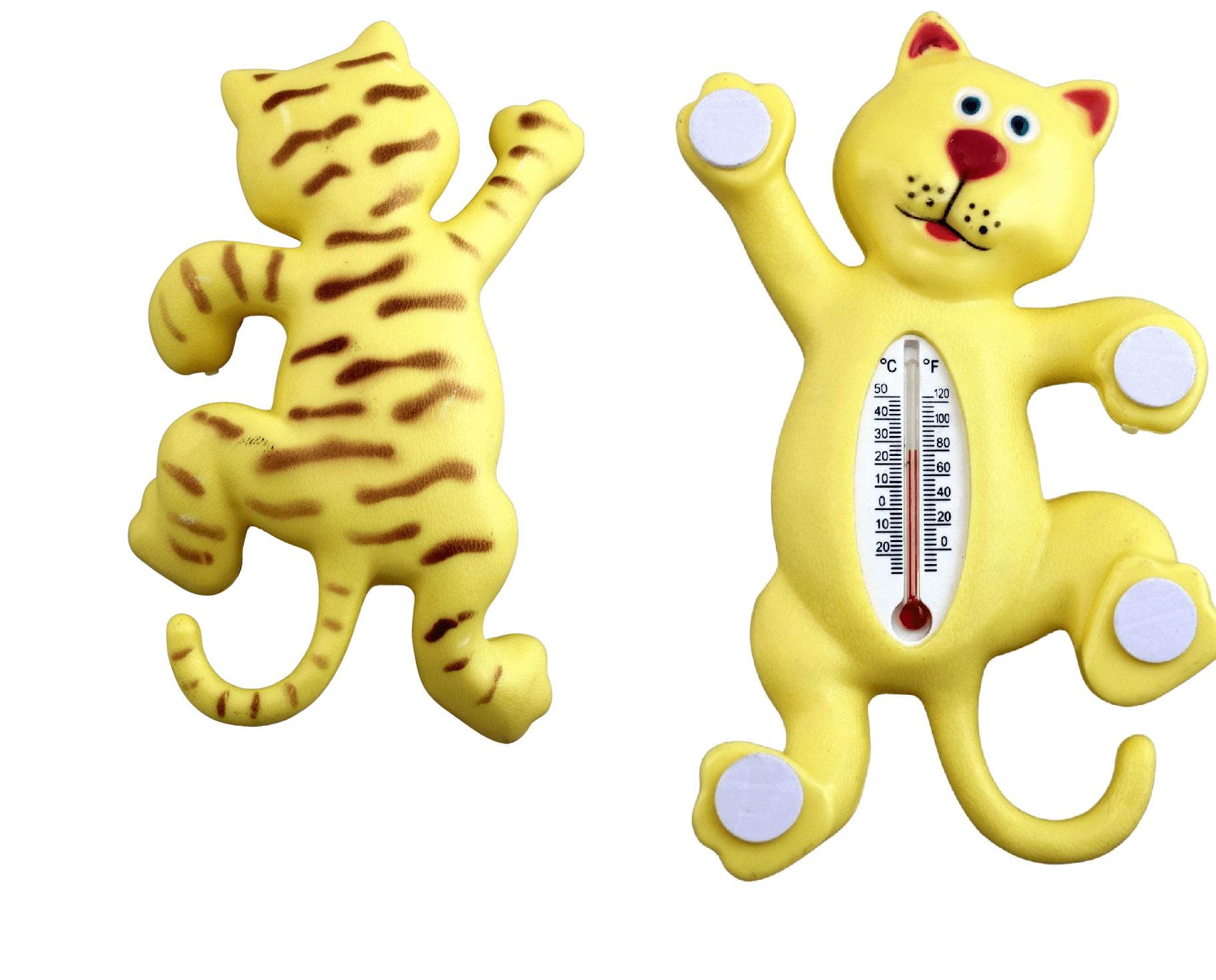 Dependable Industries Smiling Cat Shape Outdoor Window Thermometer Self Adhesive Legs Attaches to Glass Windows and Doors