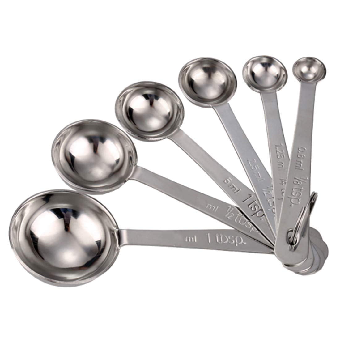 Dependable Industries Stainless Steel 18/8 Metal Measuring Spoons for Dry  or Liquid Ingredients Commercial Grade Kitchen Cooking Baking Spice Measuring  Spoon Easy to Read Measurements 