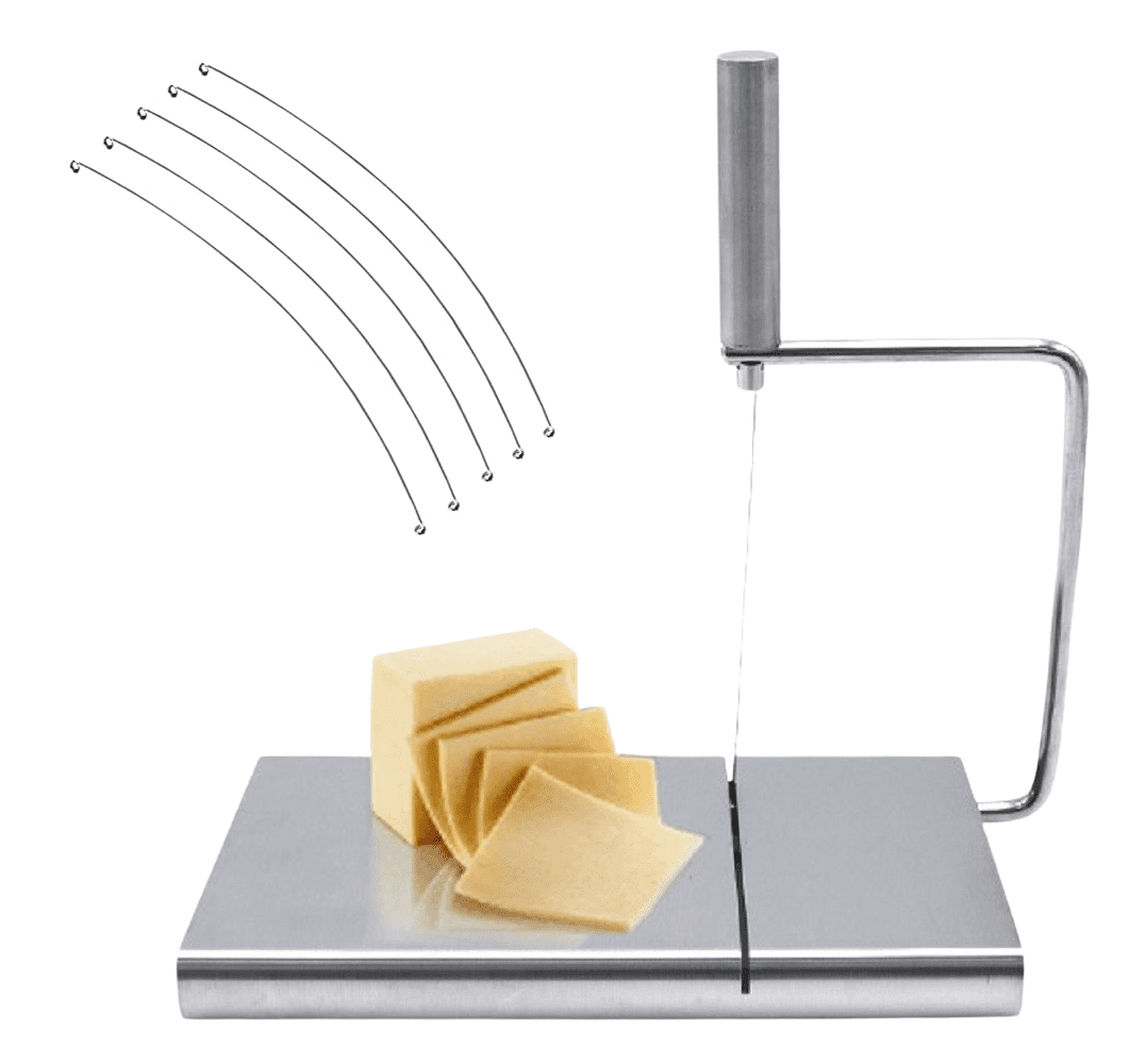 XIZHI Cheese Slicer Stainless Steel Wire Butter Cutter Kitchen Cheese Butter  Food Slicer With 5 Replacement Wires Inside, Stainless Steel Cheese Slicer  With Durable Cutting Board - Yahoo Shopping