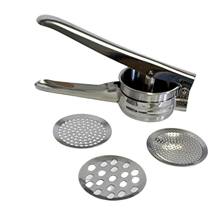 Dependable Industries Stainless Steel Potato Ricer Manual Masher for  Potatoes Fruits Vegetables Yams Squash Baby Food Includes 3 Interchangeable  Discs