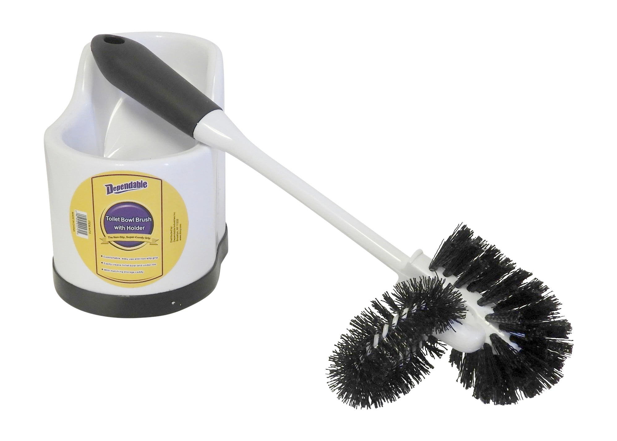 Dependable Industries Toilet Bowl Brush with Rim Cleaner and