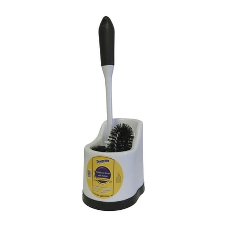 Dependable Industries Toilet Bowl Brush with Rim Cleaner and Holder Set Toilet Bowl Cleaning System with Scrubbing Wand, Under Rim Lip Brush and Storage Caddy for Bathroom