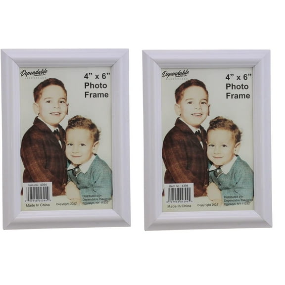 Dependable Industries inc. Essentials 2 Pack Photo Frame 4 x 6 Table Top or Wall Mount Horizontal Or Vertical Easel Home Office Commercial Use Party Favor Wedding Anniversary