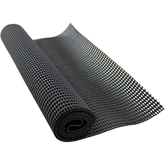 Dependable Industries Essentials Non-Slip Drawer & Shelf Liner, Black Polka Dot, 12" x 36" Roll