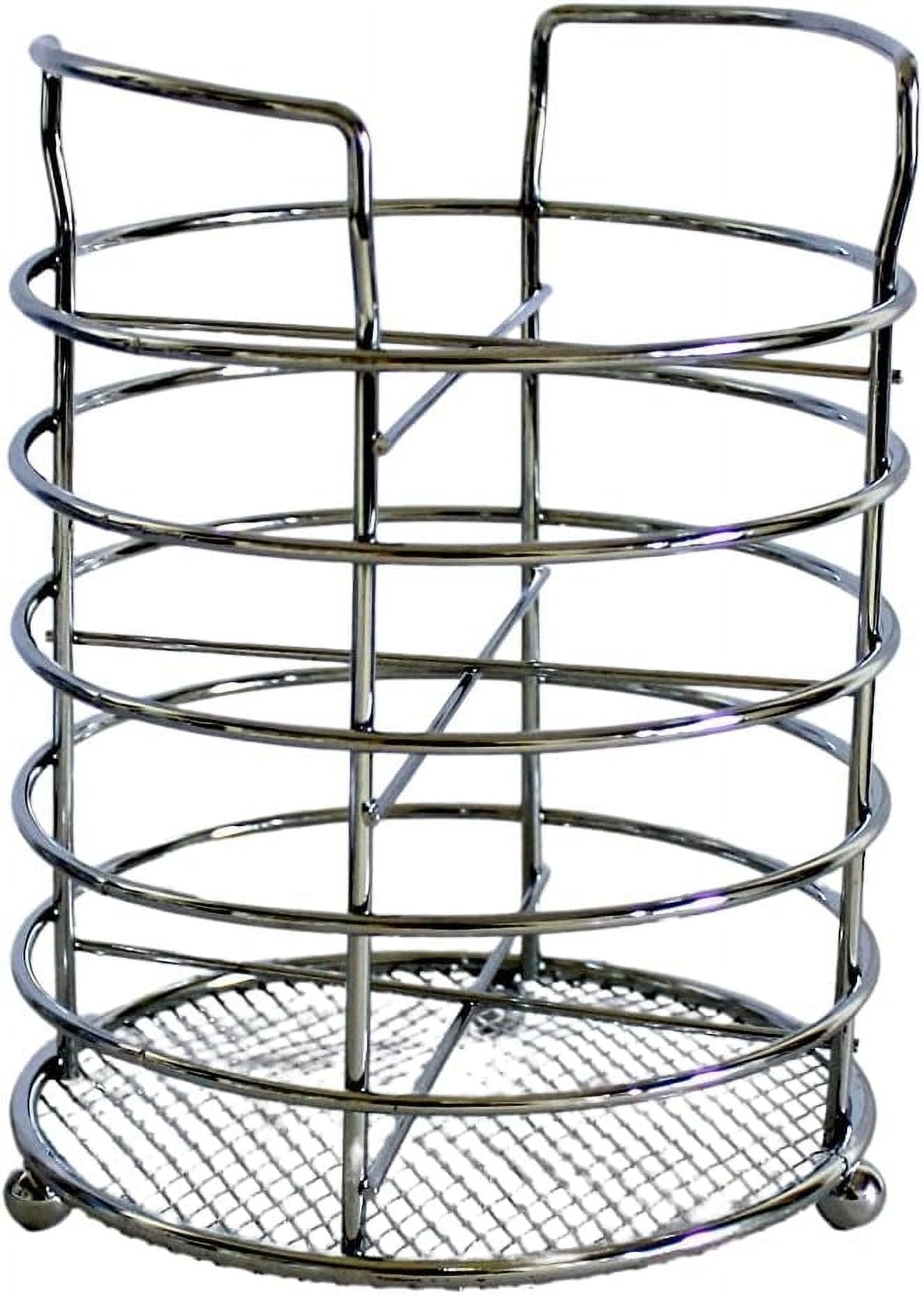 Silver Metal 4 Section Utensil Holder, Cutlery Holder, Utensil Caddy Silver Metal 4 Section Utensil Holder, Cutlery Holder, Utensil Caddy