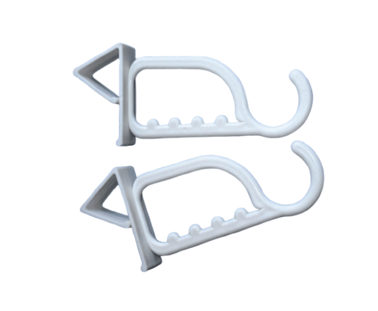 White Plastic Over-The-Door Adjustable Hook Set, 7 Inches, 2-Pack