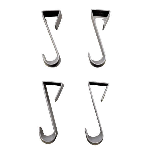 Dependable Industries inc. Essentials Over-The-Door Hanger Hook Set – 4-Pack of 3.5 in., Plastic Over-The-Door Hangers & Over-The-Door Hooks – Over-Door Hooks for Hanging Clothes & Towels Gray