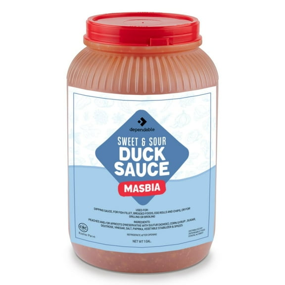Dependable Sweet and Sour Duck Sauce, Kosher Duck Sauces in Airtight Container, 1-Gallon Bulk Jug
