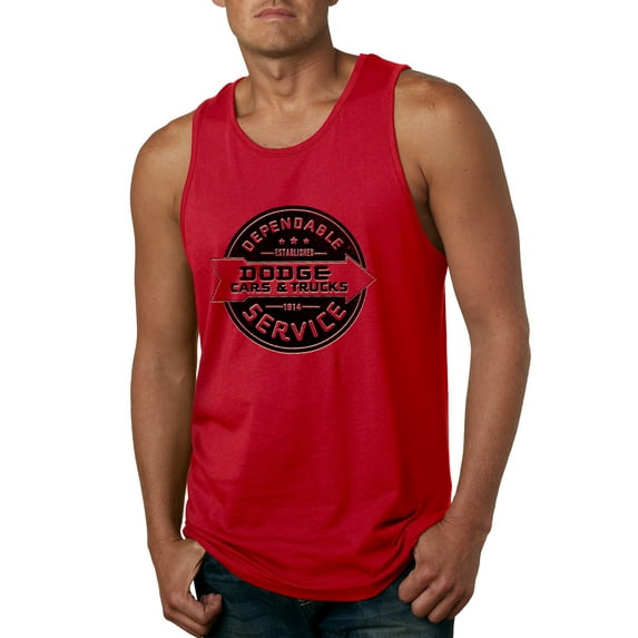 Dependanble Service of Dogde since 1914 | Mens Cars and Trucks Graphic Tank Top, Red, X-Large