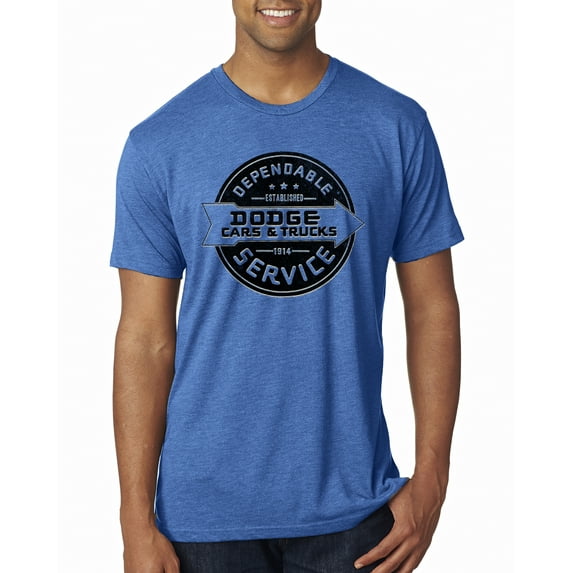 Dependanble Service of Dogde since 1914 | Mens Cars and Trucks Premium Tri Blend T-Shirt, Vintage Royal, Large