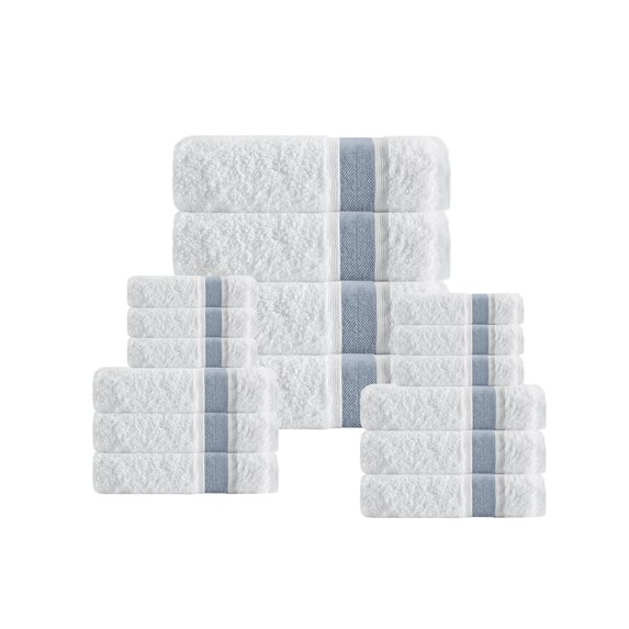 Depera Home - Unique Towel Set - 16 Piece Set, long staple Turkish towel - Quick Dry, Soft, Absorbent