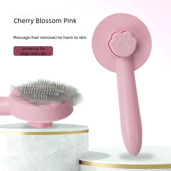 Depets Self Cleaning Slicker Brush, Dog Cat Bunny Pet Grooming Shedding Brush - Easy to Remove Loose Undercoat, Pet Massaging Tool Suitable for Pets with Long or Short Hair