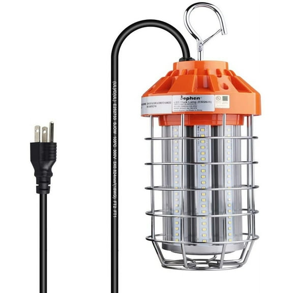 Dephen 60W LED Temporary Work Light-8400Lumen Construction Lights 5000K LED Work Light with Hook UL-Listed Hanging Temporary Lights for Indoor Outdoor Portable Lights