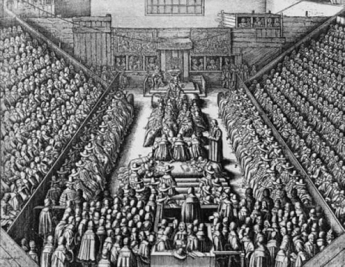 Depiction of the Parliament of Londons Session of the Sentence of the Earl of Stafford Wenceslaus Hollar (1607-1677 Czech) Etching Canvas Art - Wenceslaus Hollar (18 x 24)