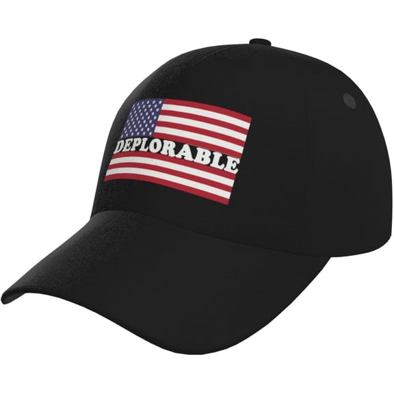 Deplorable American Flag Baseball Cap Men Women - Classic Plain Trucker Hat