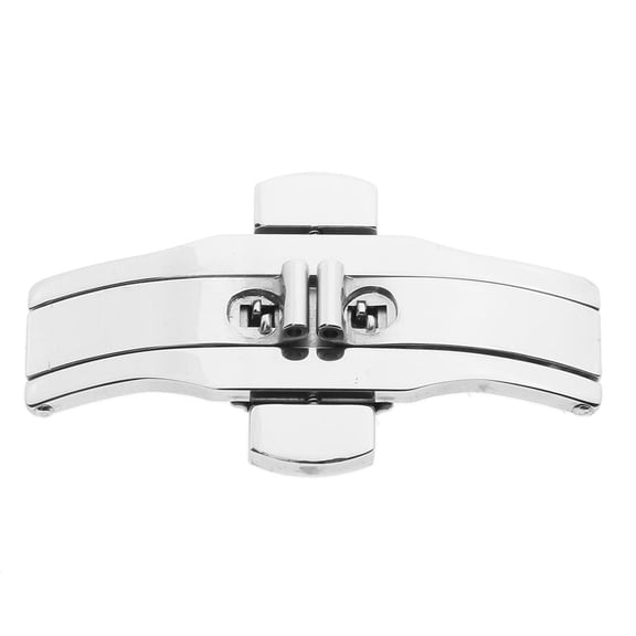 Deployment Clasp Buckle - Brushed Stainless Steel Butterfly With Polished Push