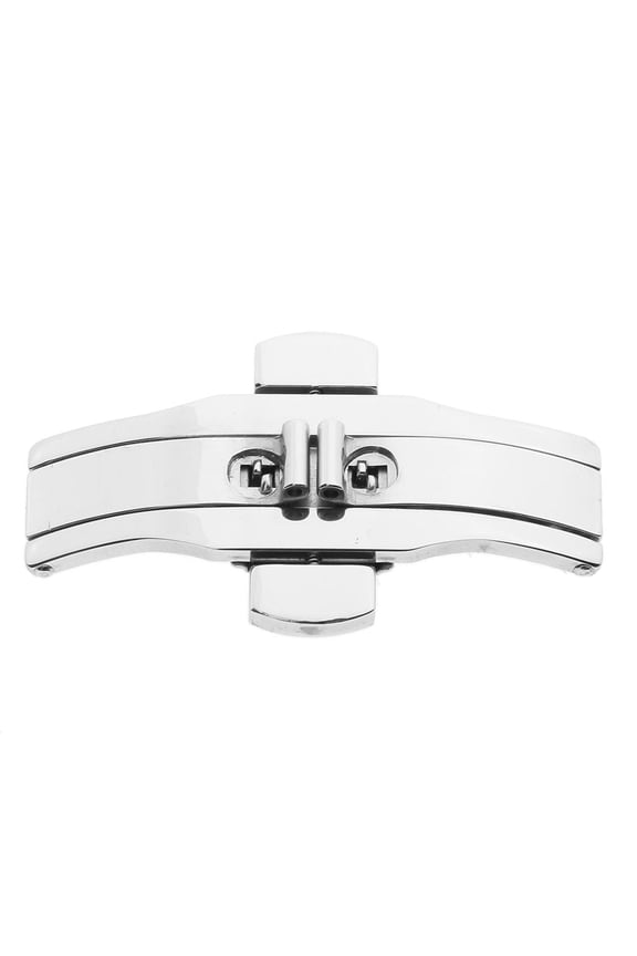 Deployment Clasp Buckle - Brushed Stainless Steel Butterfly With Polished Push