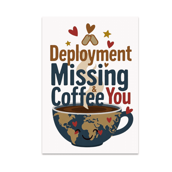 Deployment Missing Coffee & You - Military Family Humor - 13x19 Poster Print
