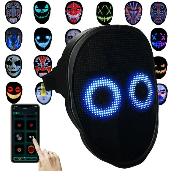 Depointer Life Led Mask with Bluetooth-compatible App Controlled, Customizable Shining Mask
