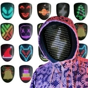 Depointer Life Music Led Mask with Music and Gesture Sensing, LED Lighted Face Transforming Mask for Costume Cosplay Party Masquerade
