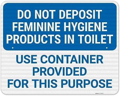 SmartSign S2-0937-PL-10 'Deposit Feminine Hygiene Products' Plastic Sign, 55 Mil Polyethylene, Indoor/Outdoor