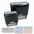 thumbnail image 1 of Deposited Double Line Border Bank Check Self-Inking Rubber Stamp Ink Stamper for Business Office - Black Ink - Small 1-1/2 Inch, 1 of 7