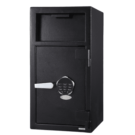 Depository Safe,Digital Depository Safe Box, 13.7'' X 15.7'' X 19.2'' Electronic Steel Safe with Keypad, Locking Drop Box with Slot, Metal Lock Box with Two Emergency Keys for Your Valuables