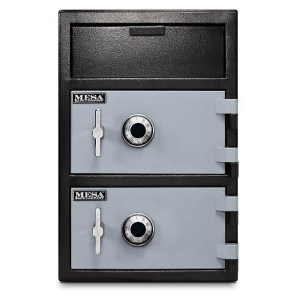 Depository Safe with Dual Doors Stacked 2 Combination Dial Locks