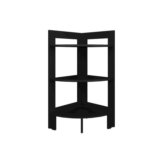 Depot E-Shop Akutan Side Table with 3 Shelves, 3 Legs, Black Wengue