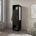 thumbnail image 1 of Depot E-Shop Ambler Armoire with 1 Door, 3 Shelves, and Full-Length Mirror, Black, 1 of 7