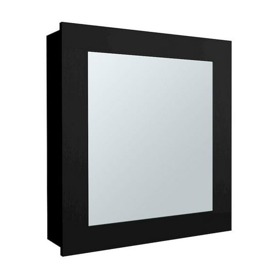 Depot E-Shop Asheboro Medicine Cabinet with 2 Shelves, 1 Door, and 1 Mirror, Black Wengue